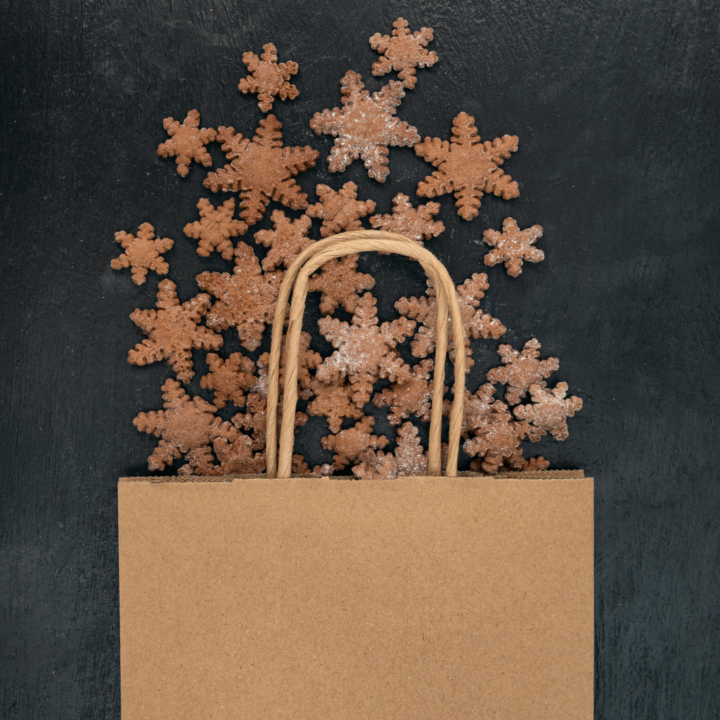 Kraft paper products in a box