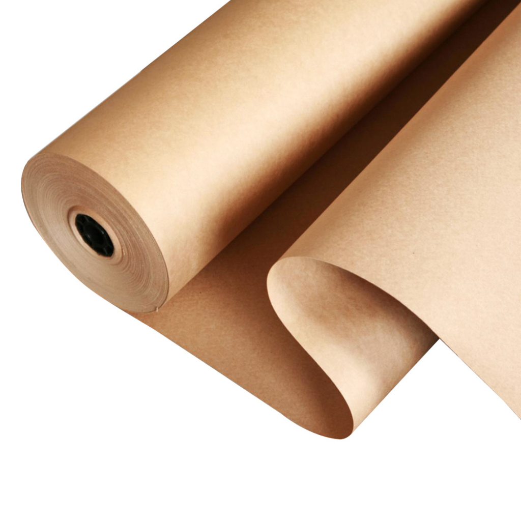 Various kraft paper products including envelopes, cups, and utensils